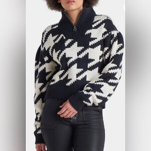NWT DEX Black and White Houndstooth Avenue Sweater in Women’s Size Small
